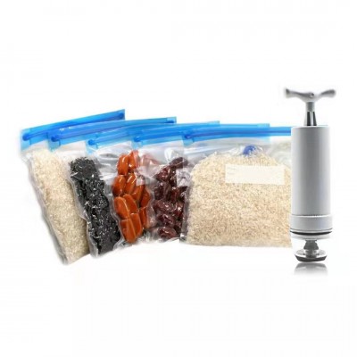 500g vacuum packing bag with zipper suction valve/vacuum sealed suction bag/plastic bag vacuum food bag