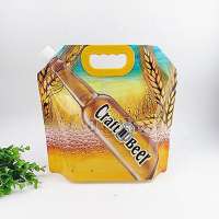 5L  stand up nozzle composite plastic packaging bags for beer/spout plastic bag for beer