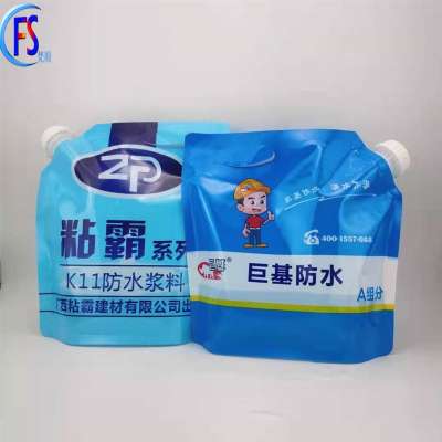 5L self - supporting packaging bag for waterproof nozzle. Self - supporting packaging bag for waterproof slurry nozzle. Self - s